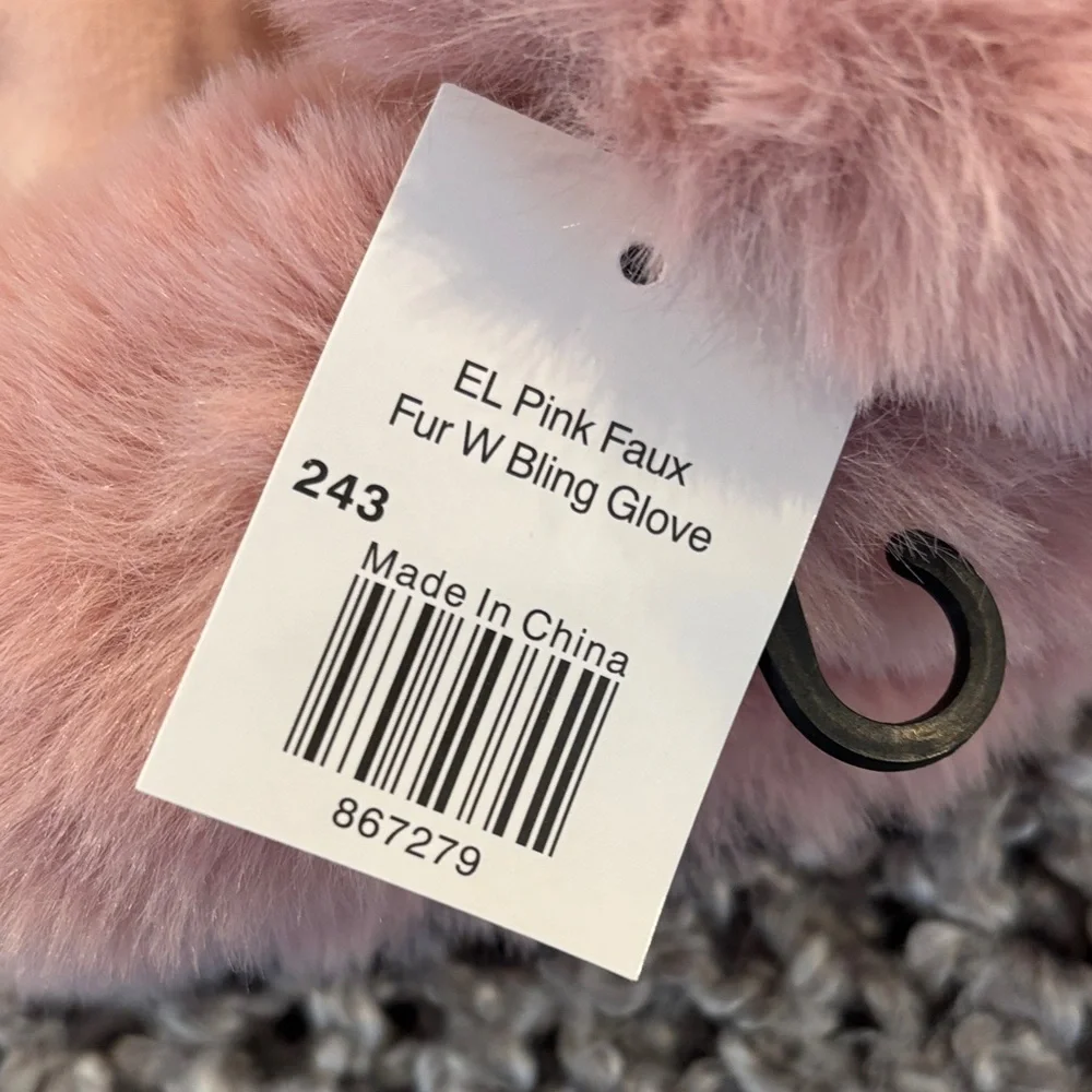 Women’s Faux-Fur Cuff Touchscreen Gloves - Pink
